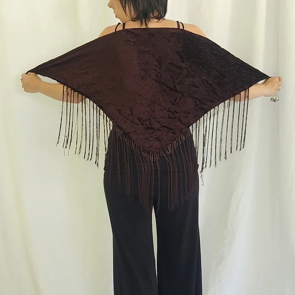 Vintage Brown Velvet‎ Shawl
